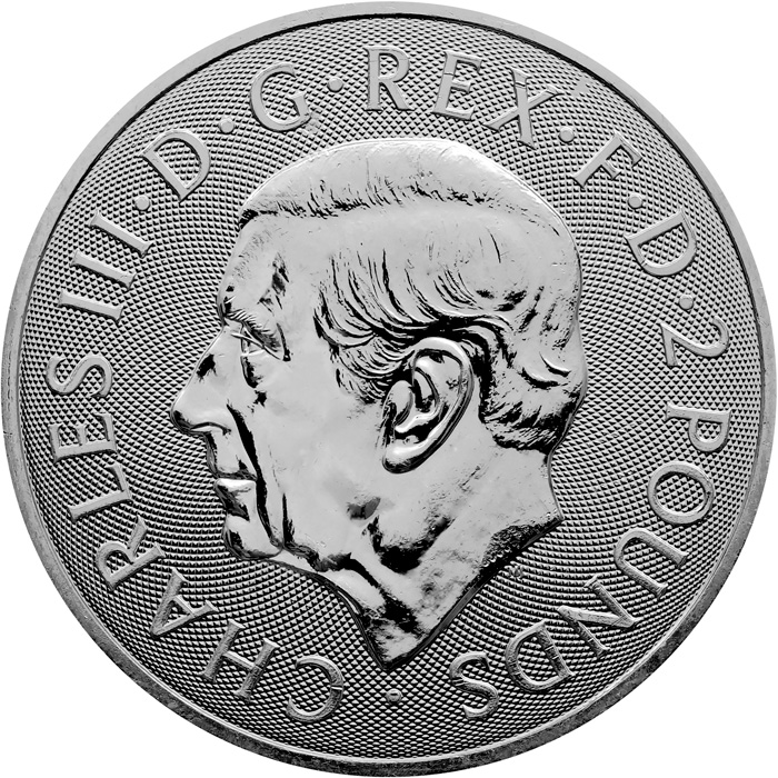 Zadní strana Stříbrná investiční mince Mýty a legendy - Beowulf a Grendelova matka 1 Oz 2025