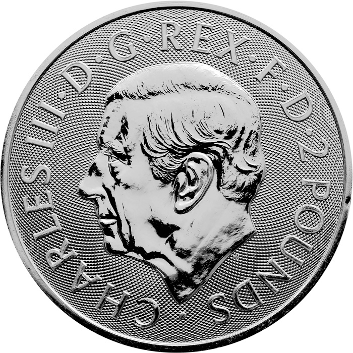 Zadní strana Stříbrná investiční mince Royal Arms 1 Oz 2025