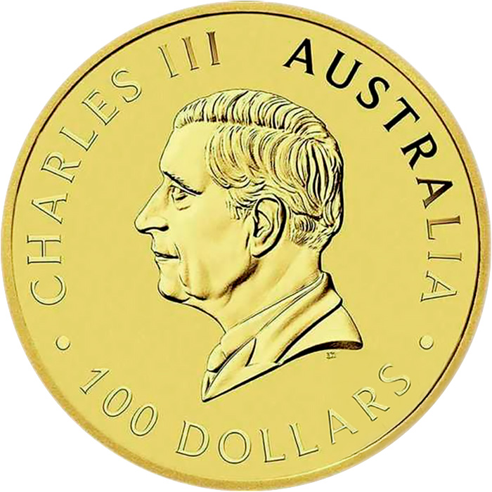 Zadní strana Zlatá investiční mince Australian Swan 1 Oz 2025
