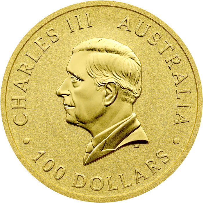 Zadní strana Zlatá investiční mince Australian Swan 1 Oz 2025