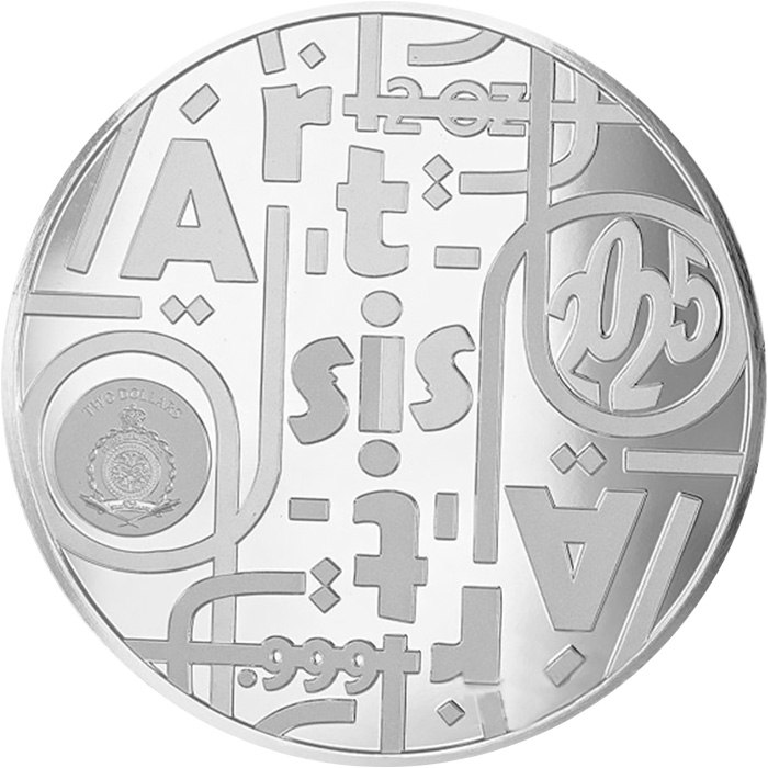Zadní strana Strieborná kolorovaná minca Banana Art 2 Oz 2025 Proof