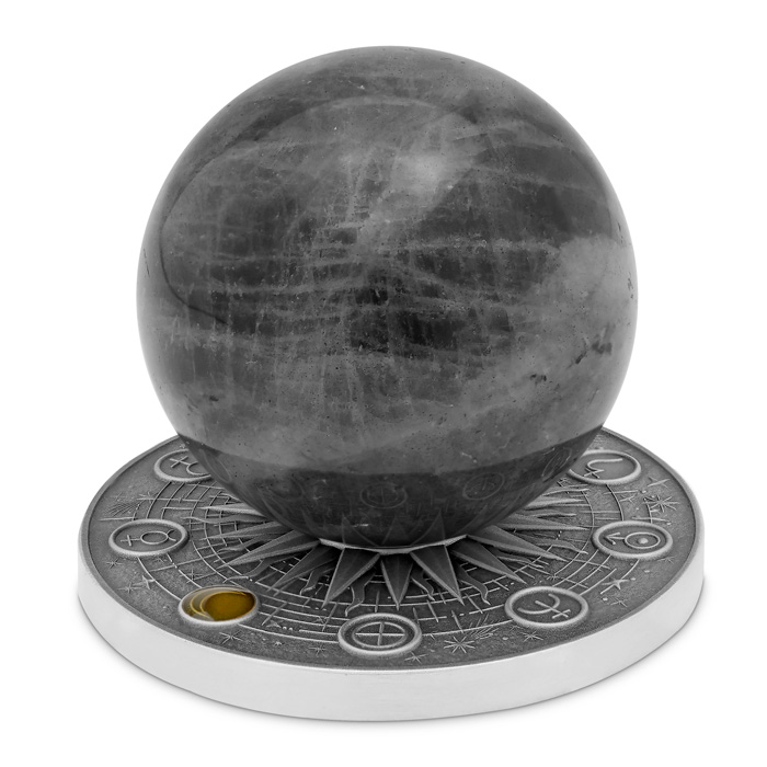 Přední strana Stříbrná mince The Solar System - Měsíc 2025 Antique Standard