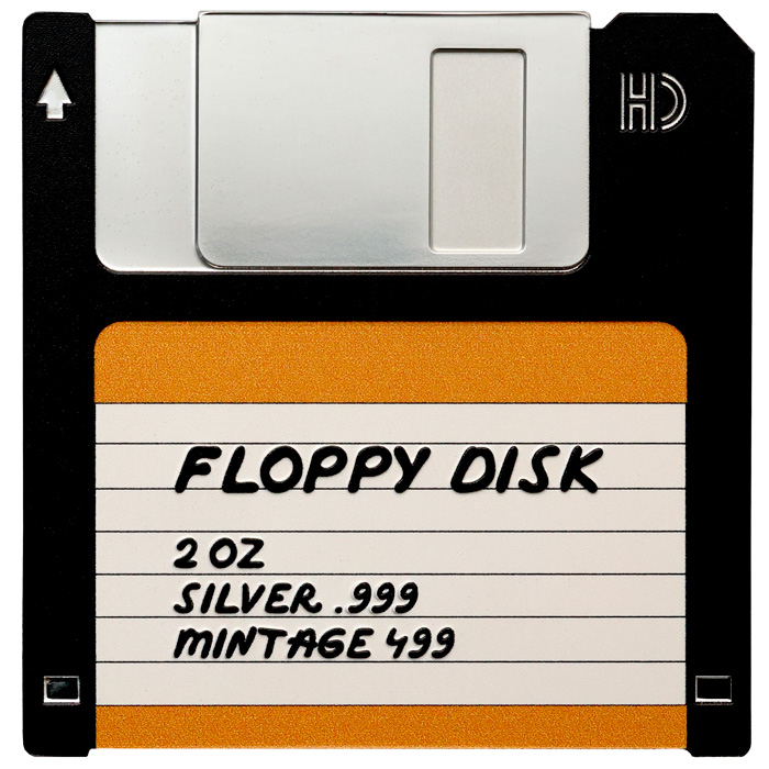 Přední strana Strieborná kolorovaná minca TechStalgic - Floppy disk 2024 Proof
