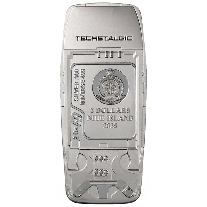 Zadní strana Stříbrná mince TechStalgic - Unbreakable Phone 2025 Proof