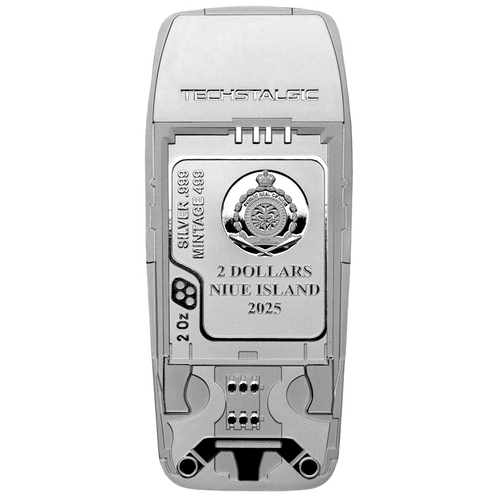 Zadní strana Strieborná minca TechStalgic - Unbreakable Phone 2025 Proof 