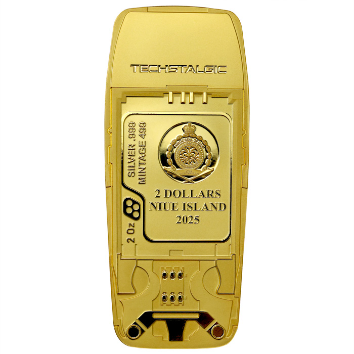 Zadní strana Ezüst aranyozott érme TechStalgic - Unbreakable Phone 2025 Proof