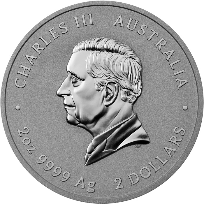 Zadní strana Stříbrná investiční mince Year of the Horse Rok Koně Lunární 2 Oz 2026