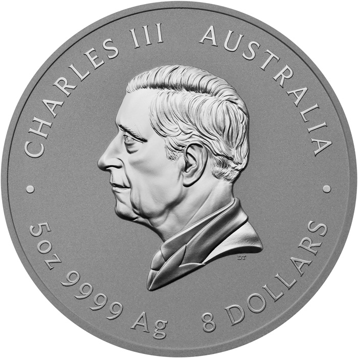 Zadní strana Stříbrná investiční mince Year of the Horse Rok Koně Lunární 5 Oz 2026