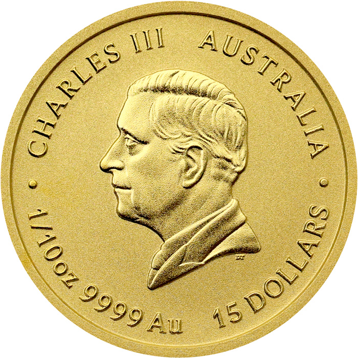 Zadní strana Zlatá investiční mince Year of the Horse Rok Koně Lunární 1/10 Oz 2026