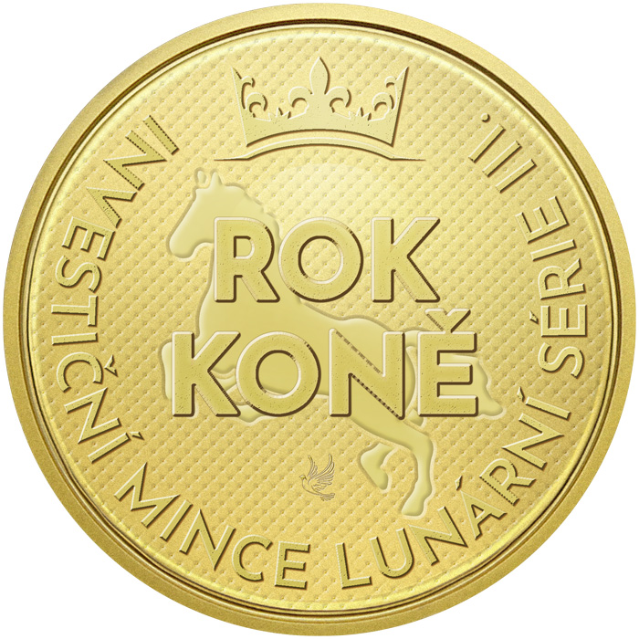 Přední strana Zlatá investičná minca Year of the Horse Rok Koňa Lunárna 2 Oz 2026