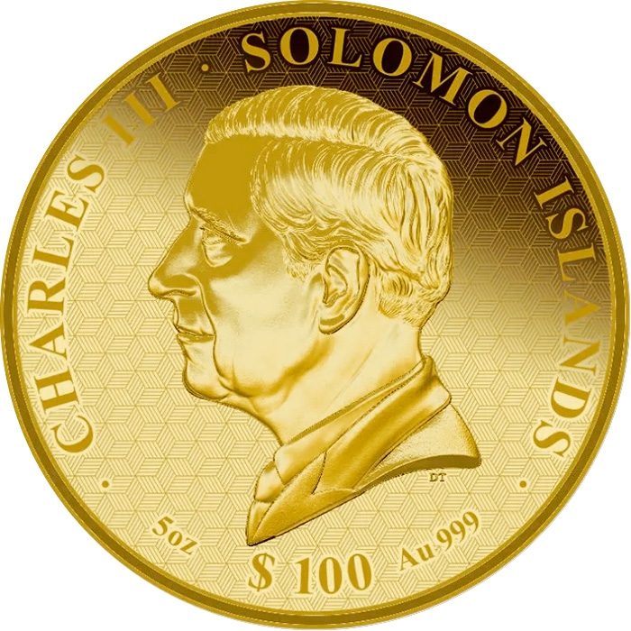 Zadní strana Zlatá mince 5 Oz Year of the Horse - Rok Koně 2026 Perleť Proof