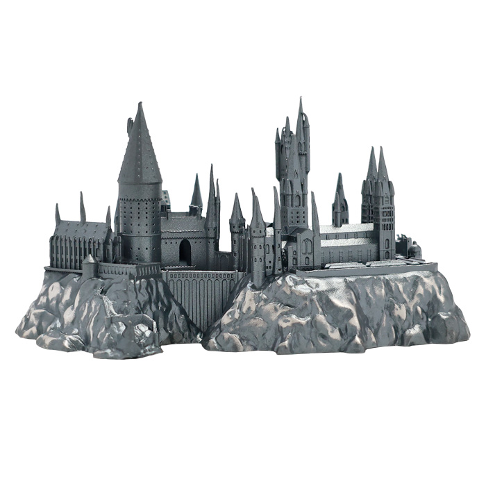 Zadní strana Stříbrná mince 5 Oz Harry Potter - Hrad Bradavice 3D Antique Standard