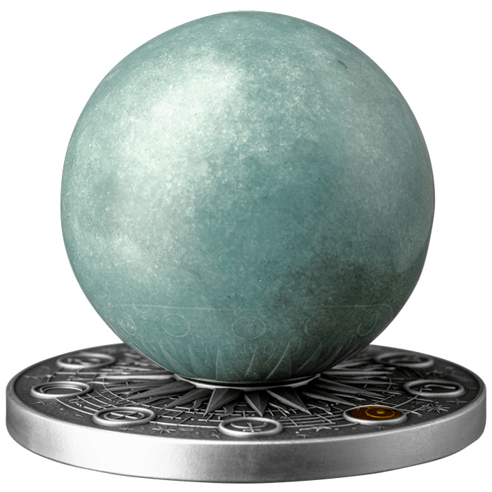 Přední strana Stříbrná mince The Solar System - Uran 2025 Antique Standard