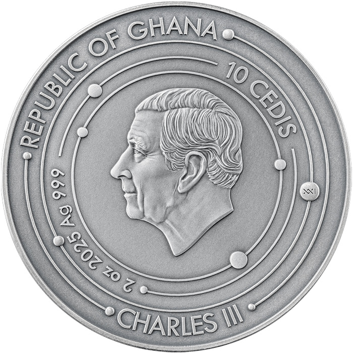 Zadní strana Stříbrná mince The Solar System - Venuše 2025 Antique Standard