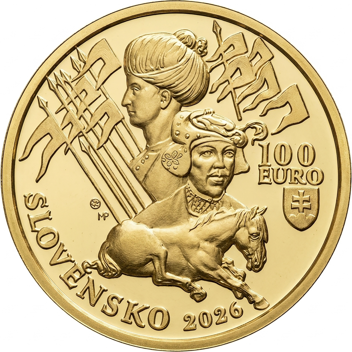 Zadní strana Zlatá minca Bitka pri Moháči - 500. výročie 2026 Proof