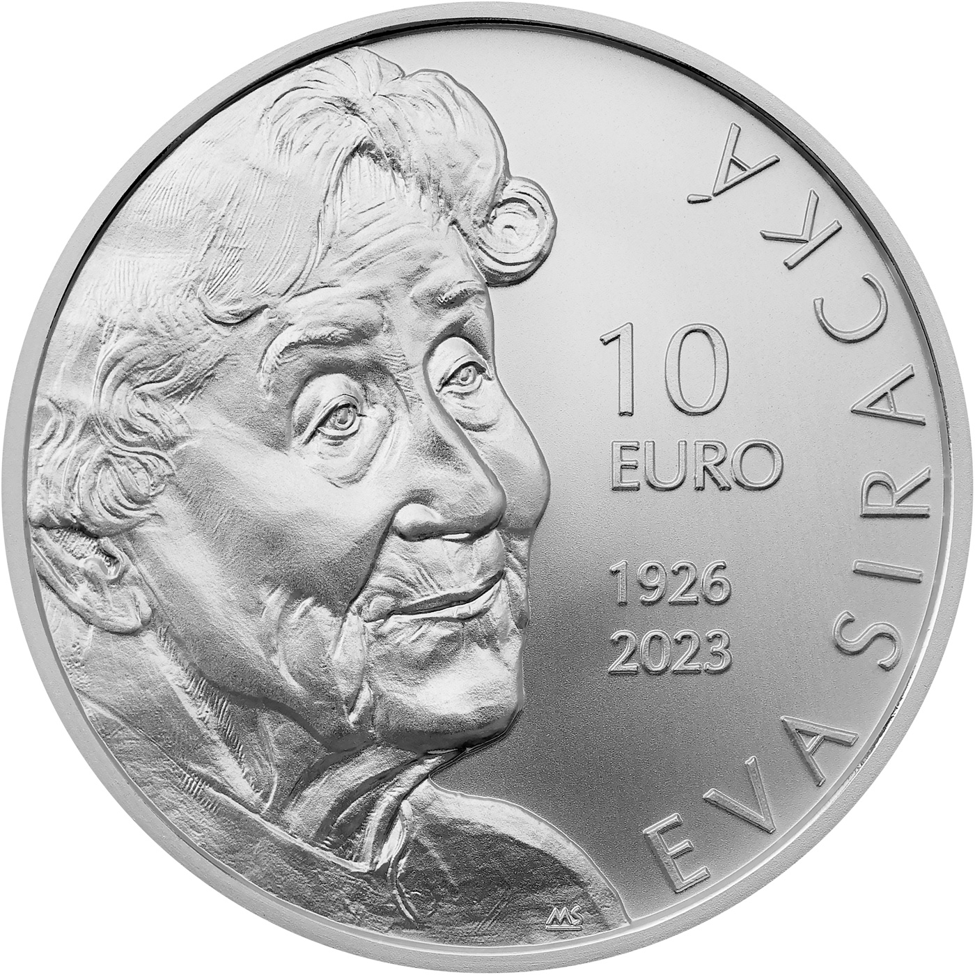 Přední strana Strieborná minca Eva Siracká - 100. výročie narodenia 2026 Standard