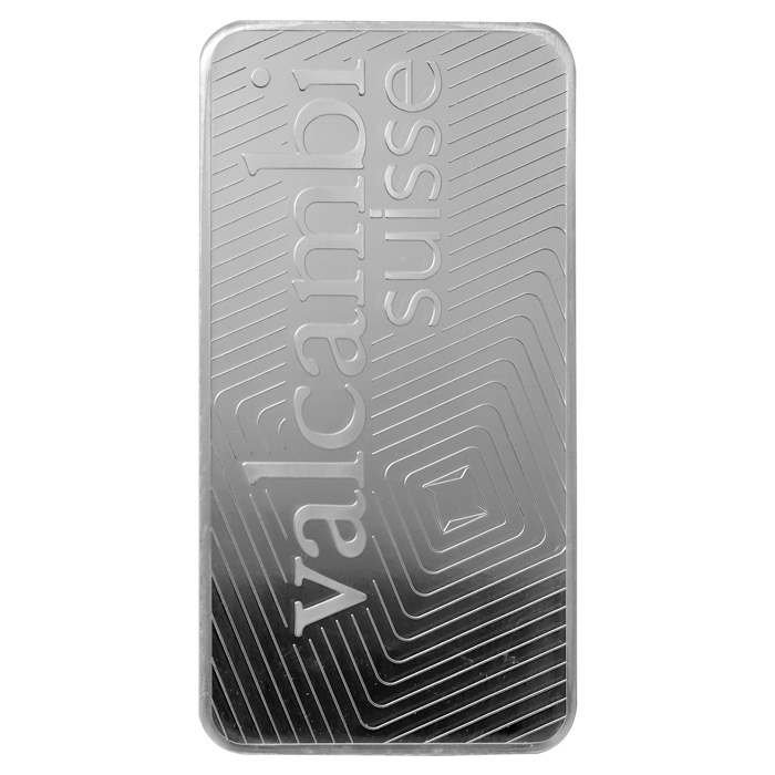 Zadní strana 1000g Valcambi SA Švýcarsko Investiční stříbrný slitek ražený