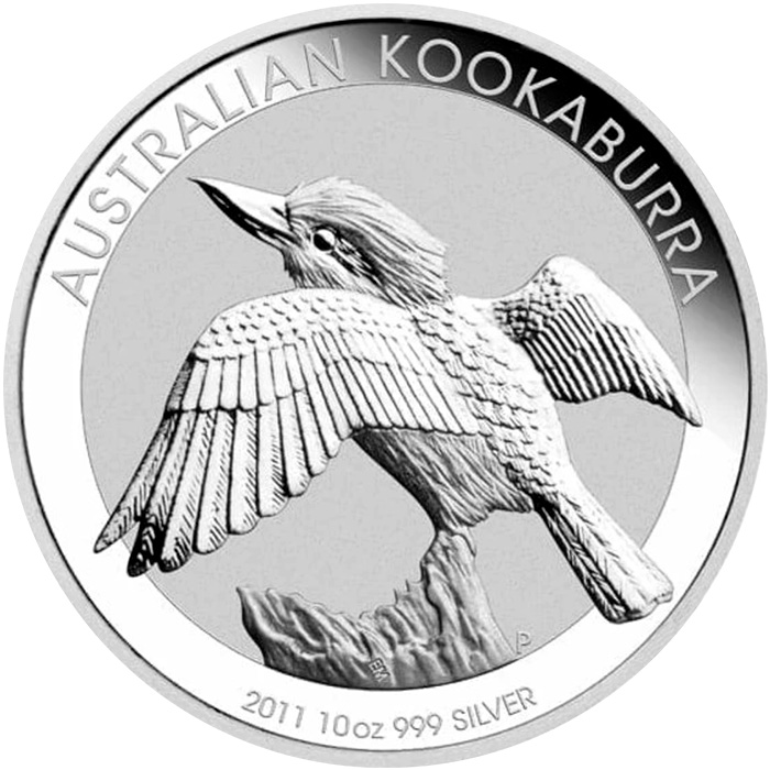 Přední strana Stříbrná investiční mince Kookaburra Ledňáček 1 Oz 2011