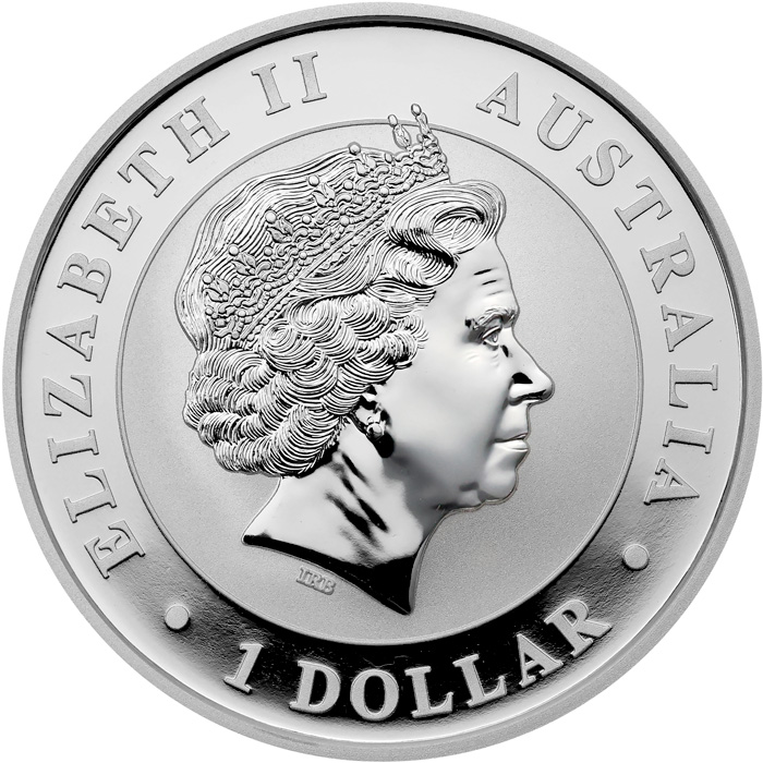 Zadní strana Stříbrná investiční mince Koala 1 Oz 2014