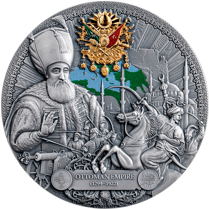 Přední strana Stříbrná mince 2 Oz Dědictví největších říší - Osmanská říše 2024 Antique Standard