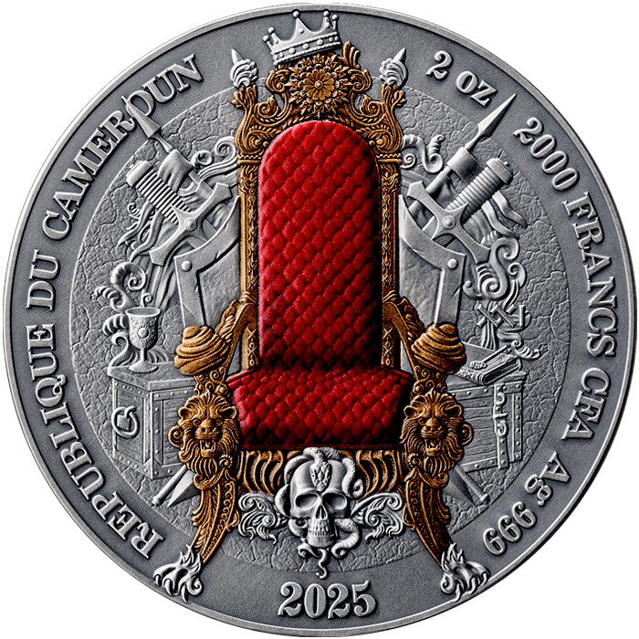Zadní strana Stříbrná mince 2 Oz Dědictví největších říší - Francouzská říše 2025 Antique Standard