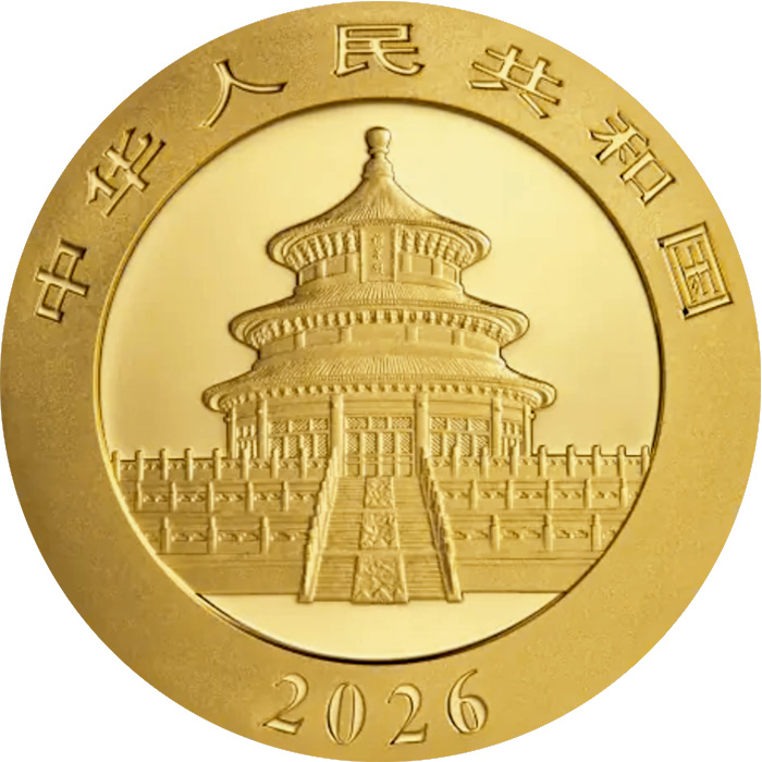 Zadní strana Zlatá investičná minca Panda 30g 2026