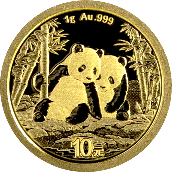 Přední strana Zlatá investičná minca Panda 1g 2026