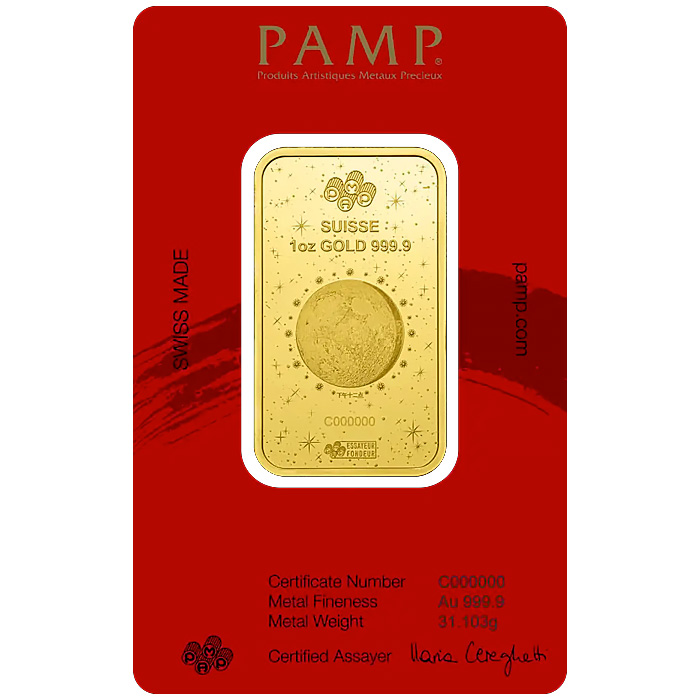 Zadní strana 31,1g PAMP Investiční zlatý slitek Lunární Série Rok Koně 2026