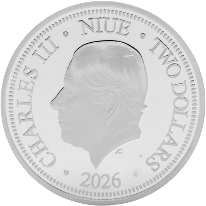 Zadní strana Stříbrná mince Potáplice lední 1 Oz Love is Precious 2026 Proof