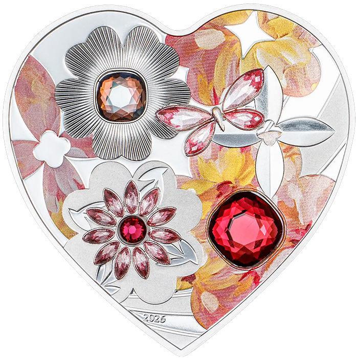 Přední strana Stříbrná mince Brilliant Love - Květ 2026 Proof