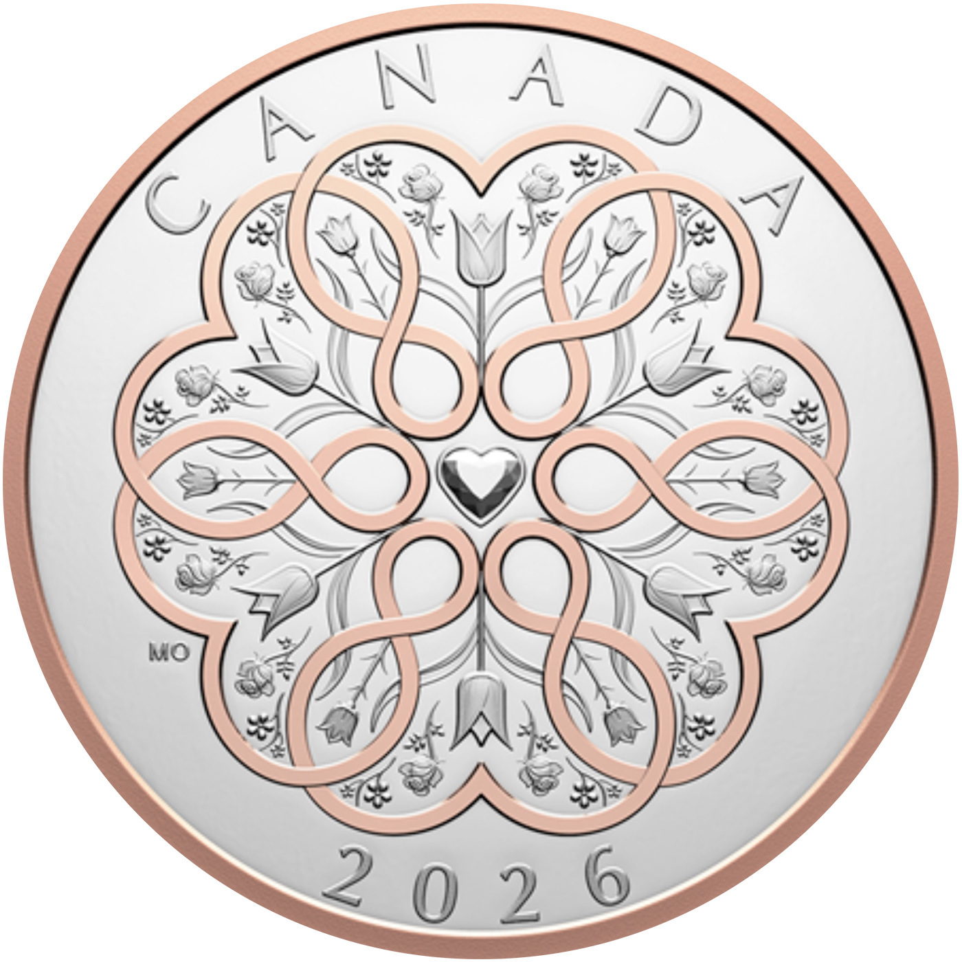 Přední strana Strieborná minca Oslava lásky 2026 Reverse Proof