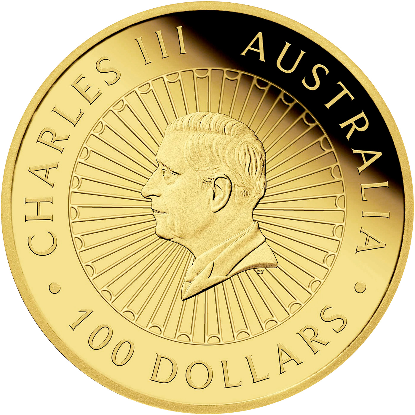 Zadní strana Zlatá mince Divy Austrálie - Vnitrozemí 1 Oz 2026 Proof