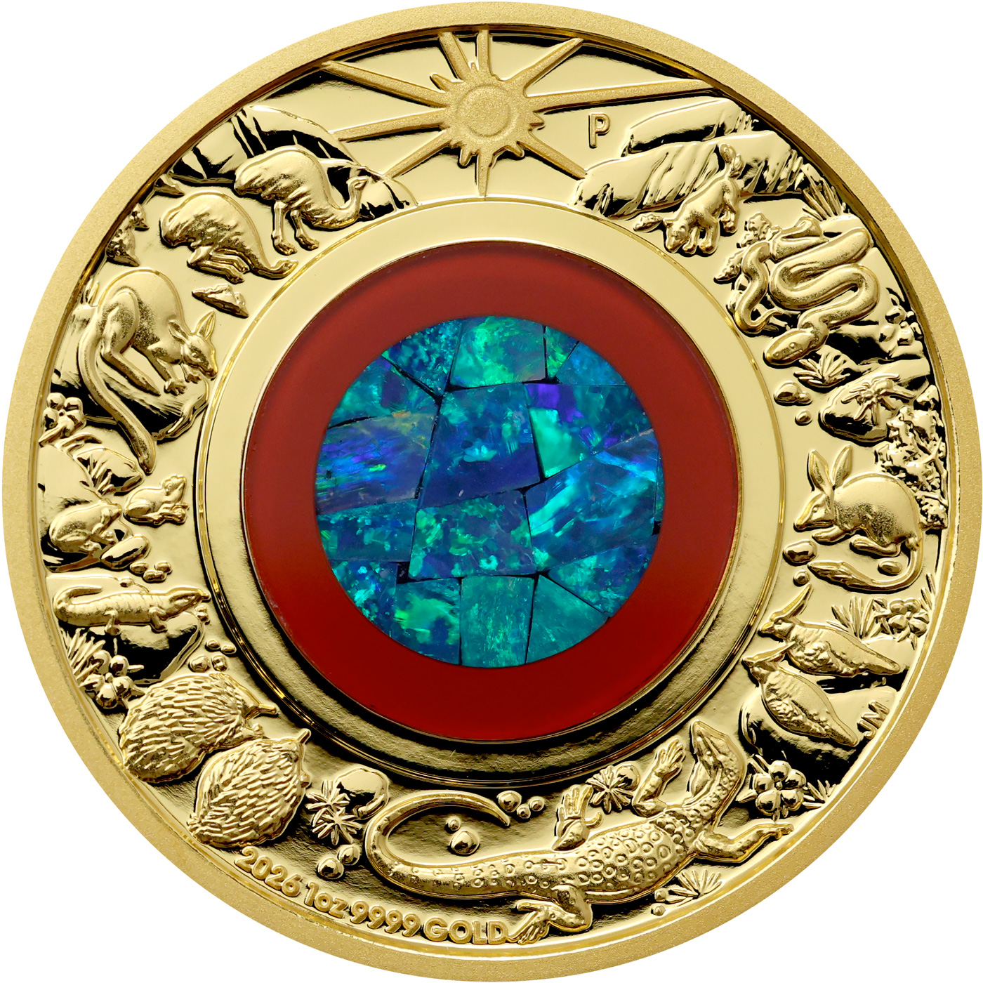 Přední strana Zlatá mince Divy Austrálie - Vnitrozemí 1 Oz 2026 Proof