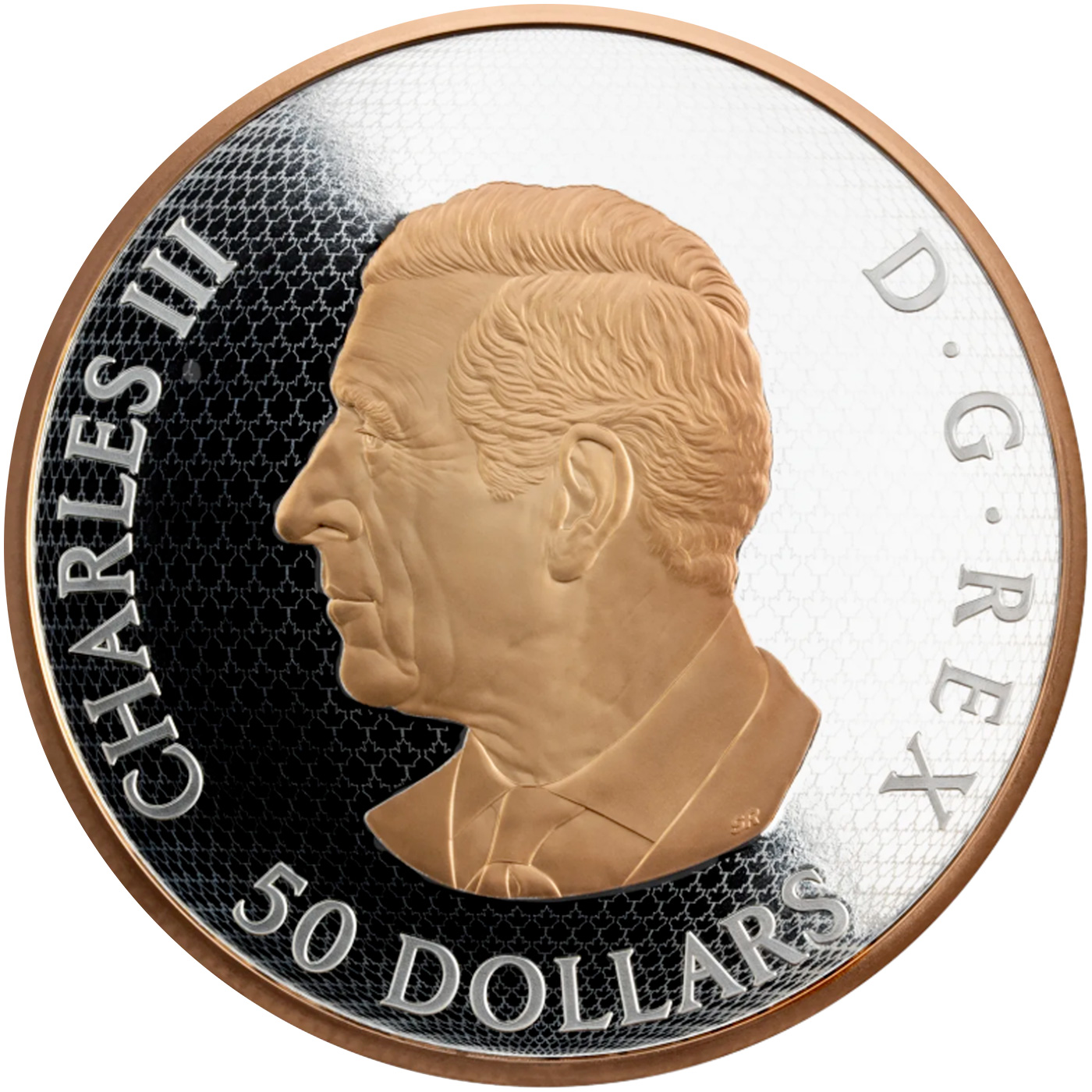 Zadní strana Ezüst aranyozott érme 5 unciás mozgó juharlevelű 2026 proof