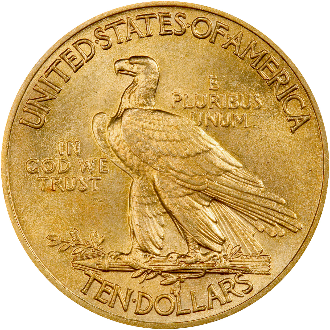 Zadní strana Zlatá mince Indian Head American Eagle 1913