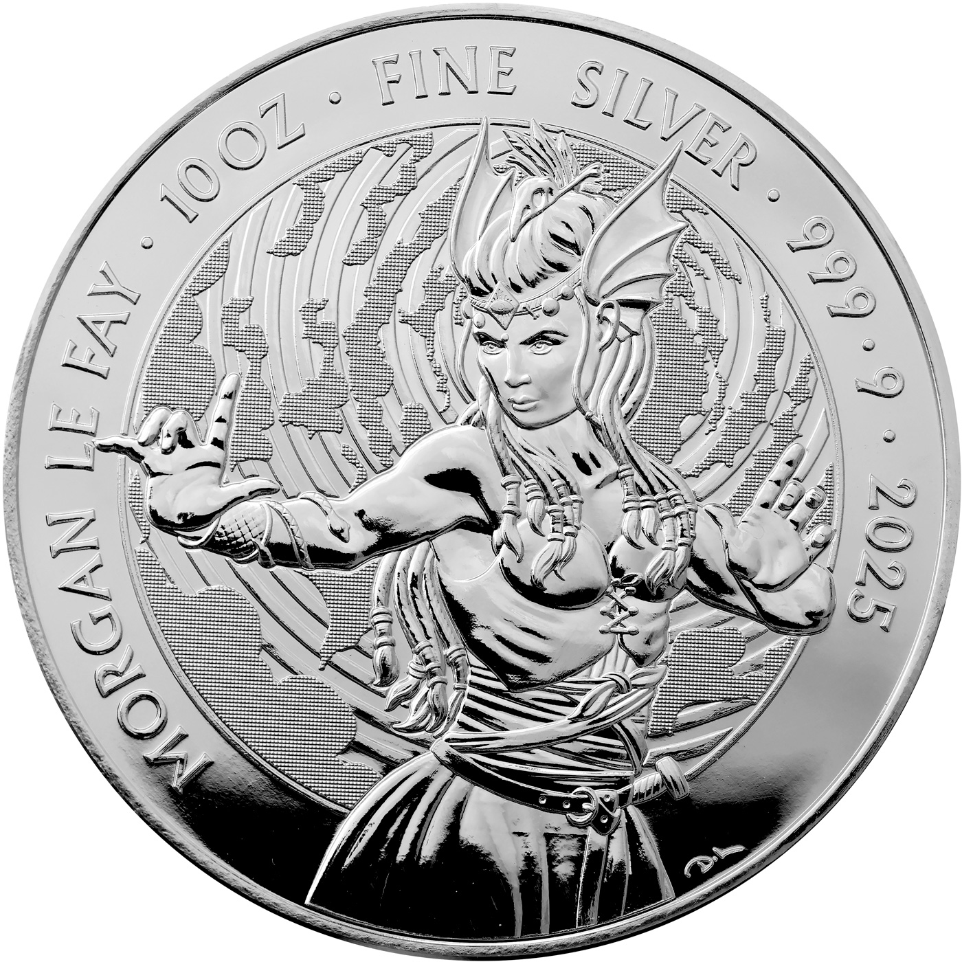 Přední strana Silver Investment Coin Myths and Legends - Morgana 10 Oz 2025