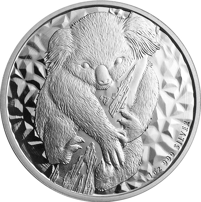 Přední strana Stříbrná investiční mince Koala 1 Oz 2007