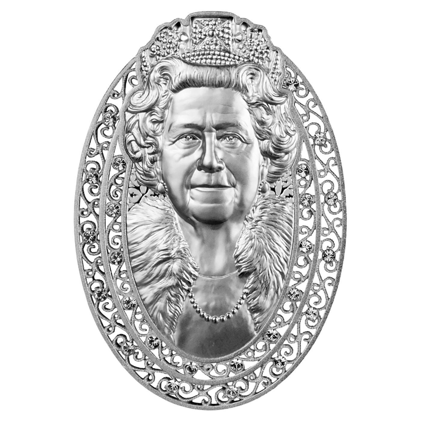 Přední strana Silver Coin 2 Oz Queen Elizabeth II - Filigree 2026 Proof