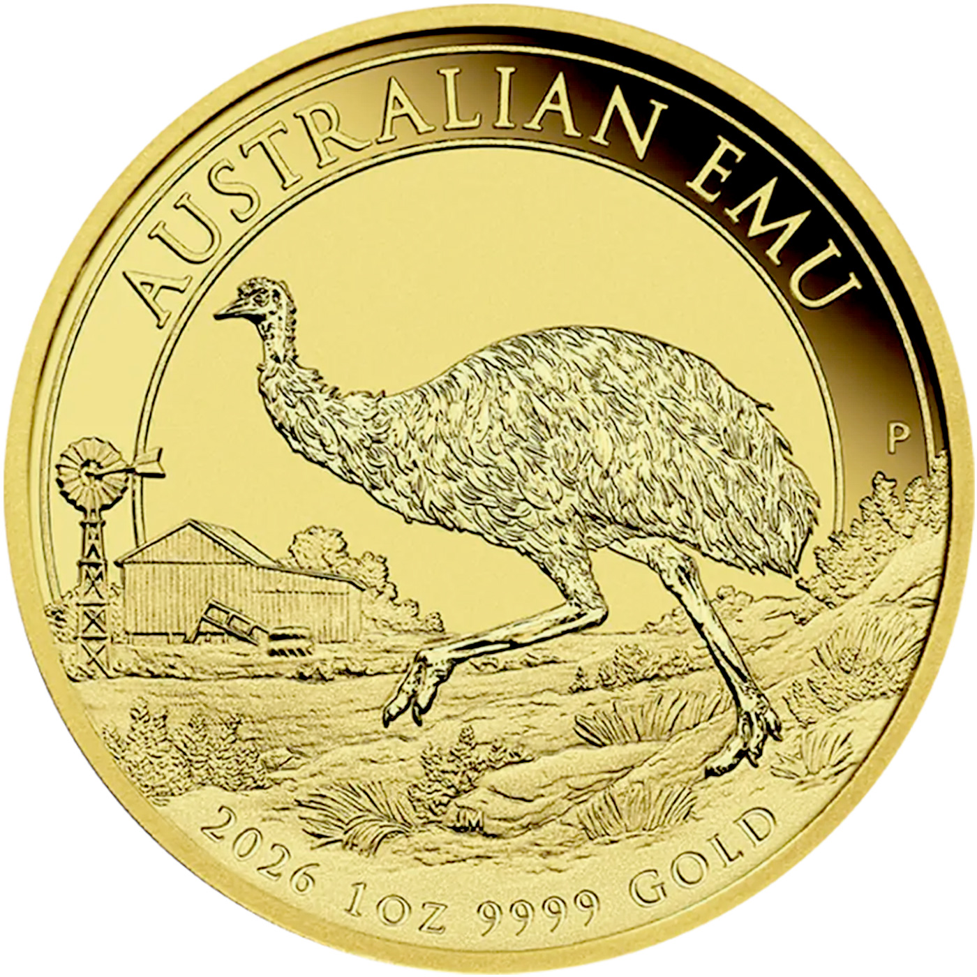 Přední strana Zlatá investiční mince Emu 1 Oz 2026