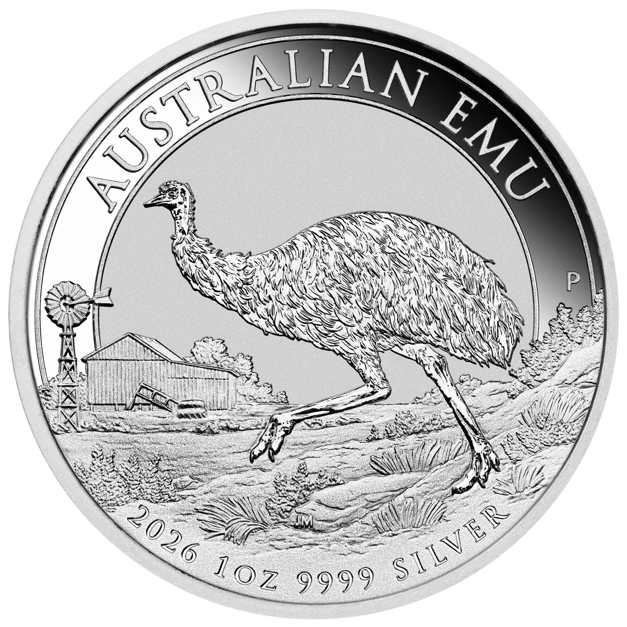 Přední strana Strieborná investičná minca Emu 1 Oz 2026