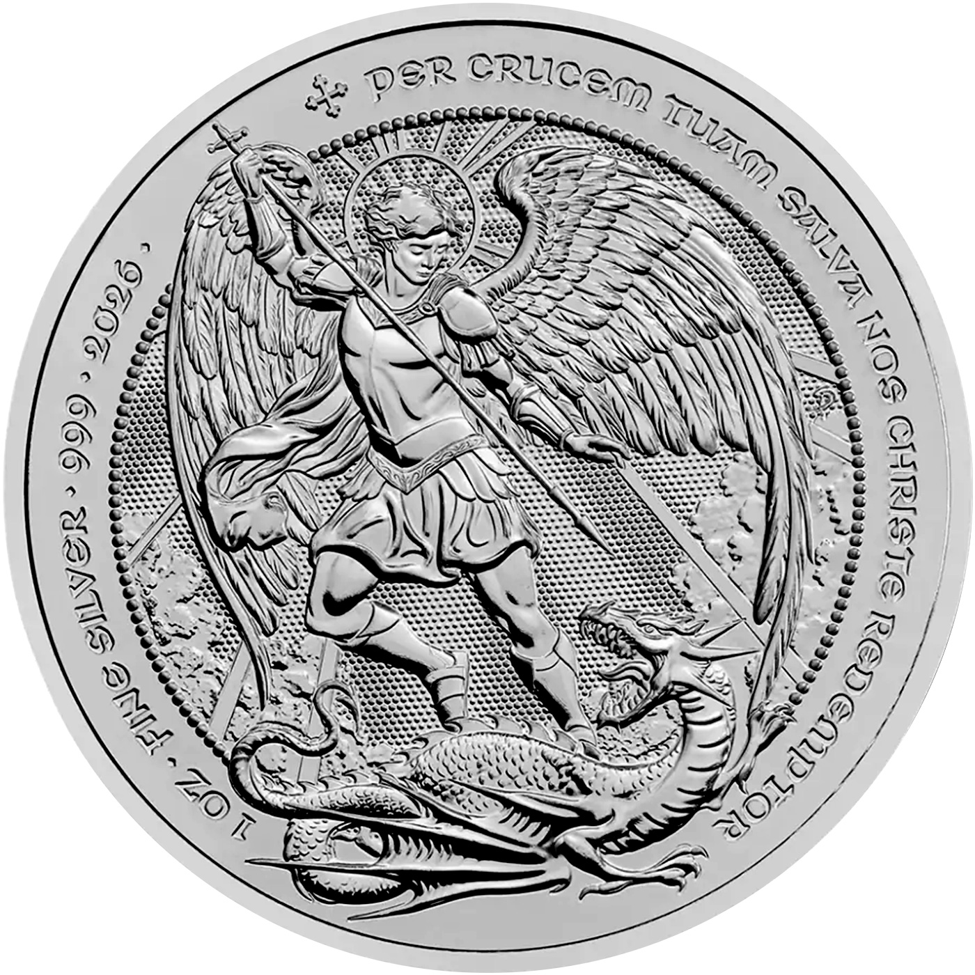 Přední strana Silver Bullion Coin The Angel 1 Oz 2026