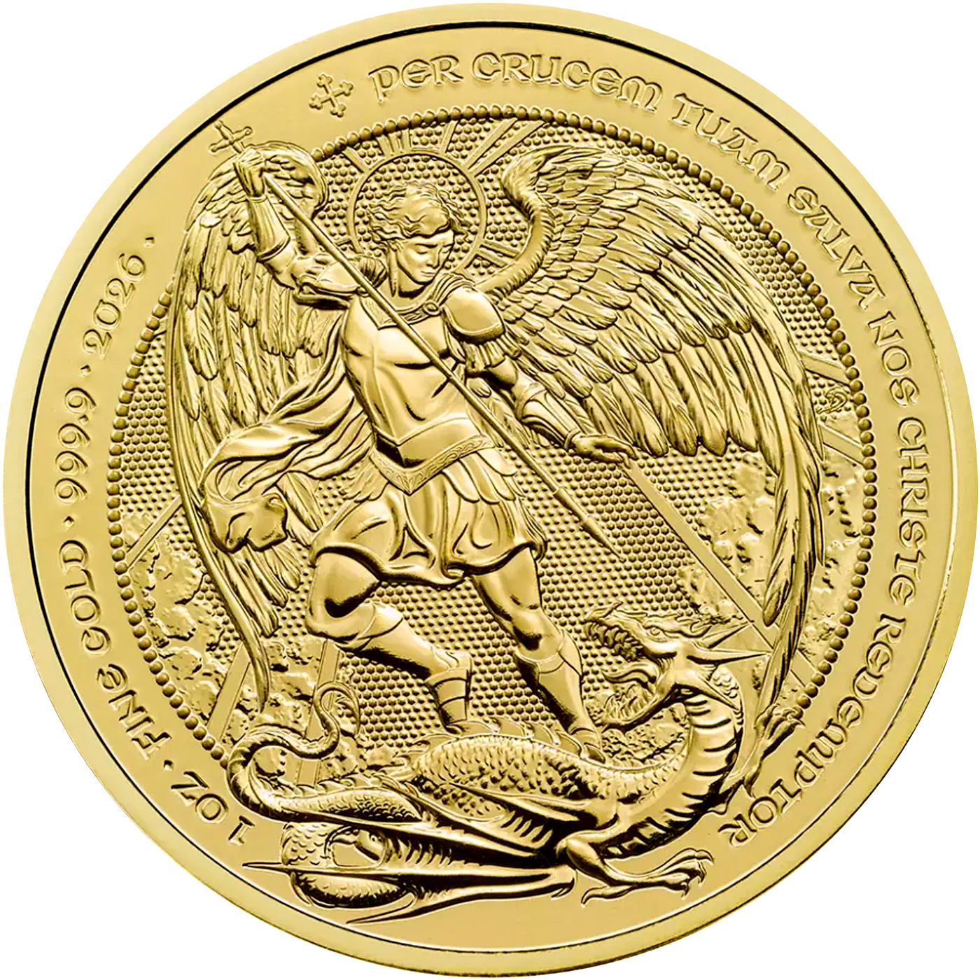 Přední strana Gold Bullion Coin The Angel 1 Oz 2026 