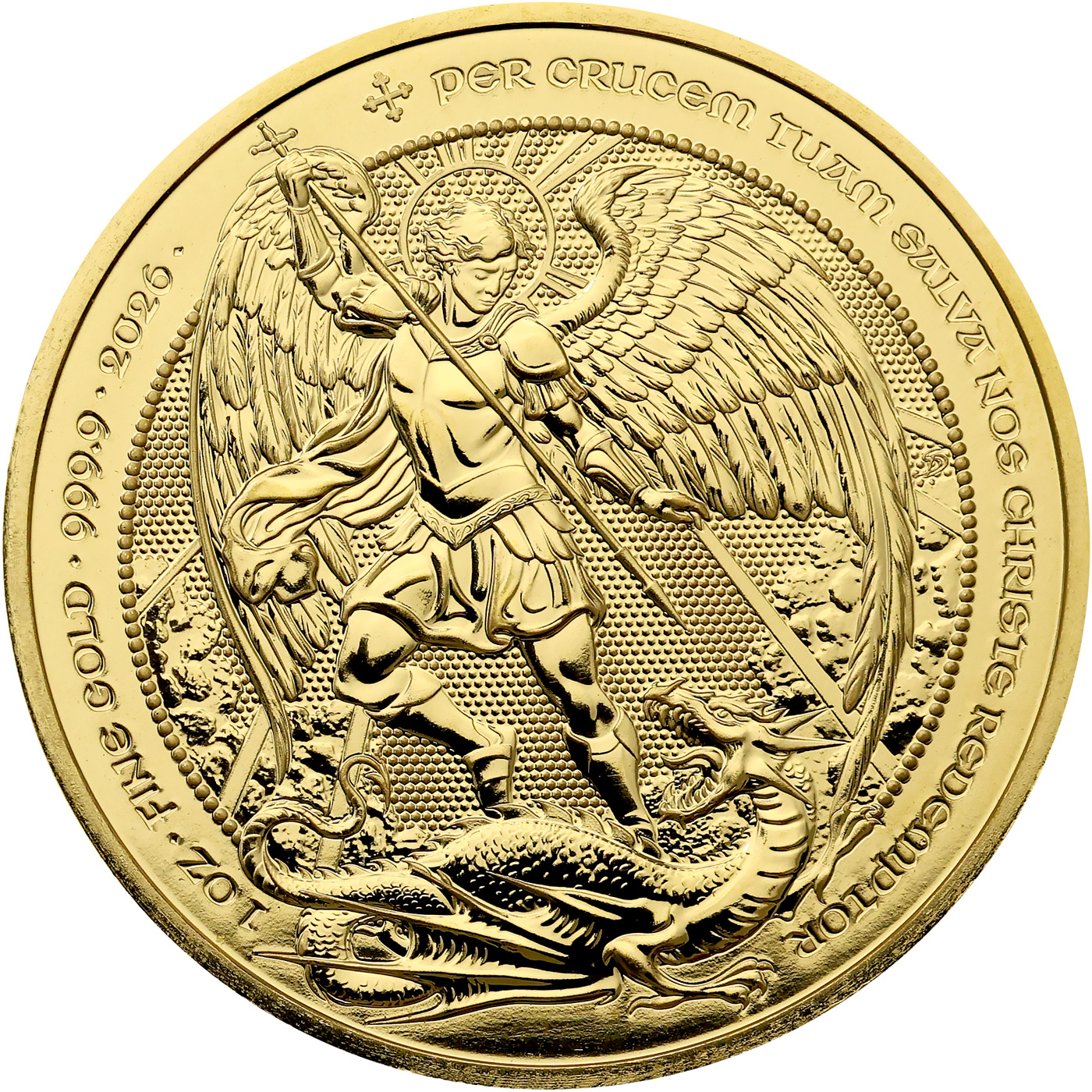 Přední strana Zlatá investiční mince The Angel 1 Oz 2026