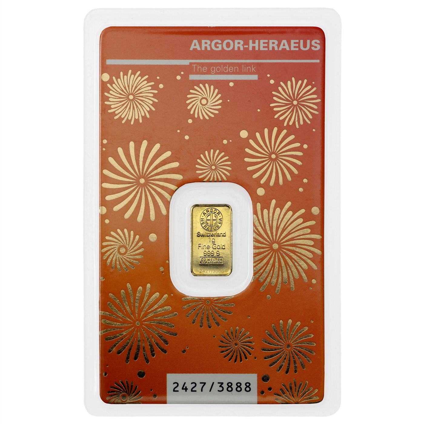 Zadní strana 1g Argor Heraeus Limited edition - Rok buvola 2021 investiční zlatý slitek
