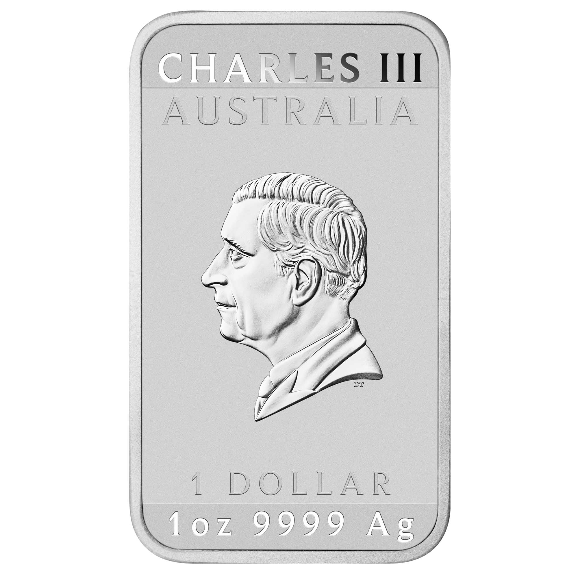 Zadní strana Stříbrná investiční mince Rectangular Dragon 1 Oz 2026