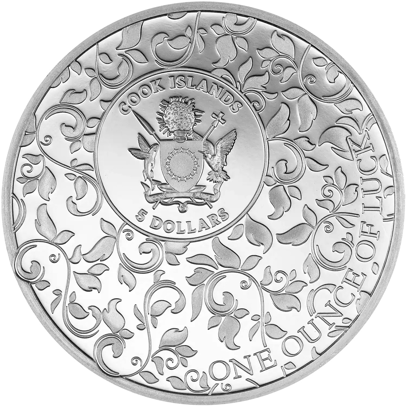 Zadní strana Stříbrná mince Čtyřlístek Unce štěstí 1 Oz 2026 Proof