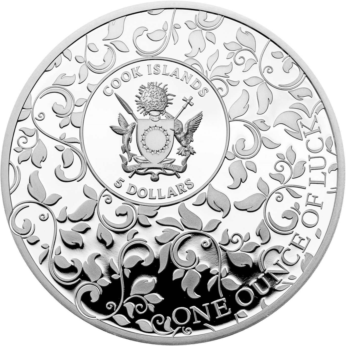 Zadní strana Stříbrná mince Čtyřlístek Unce štěstí 1 Oz 2026 Proof