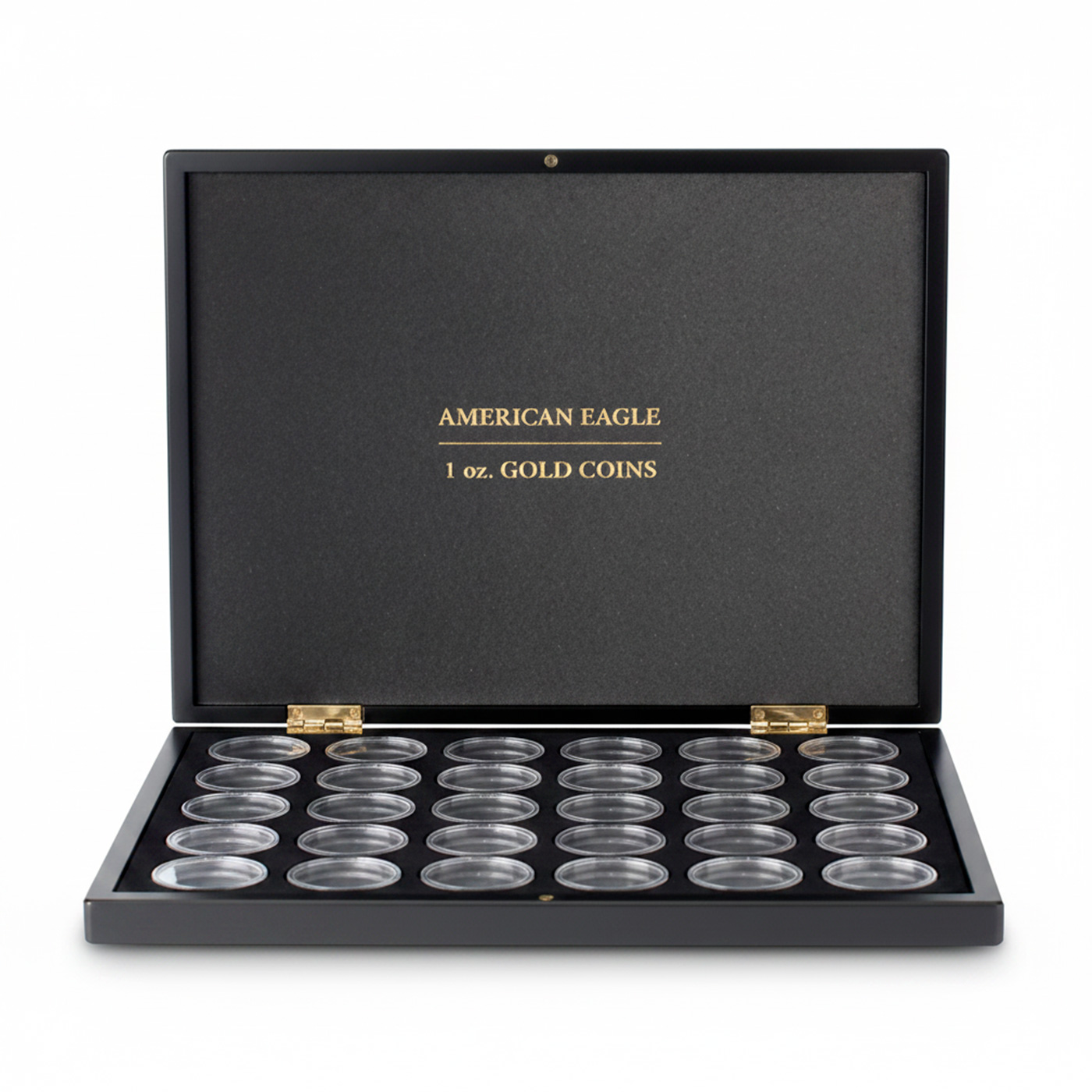 Přední strana Černá krabička pro 30 x 1 Oz Au mince American Eagle