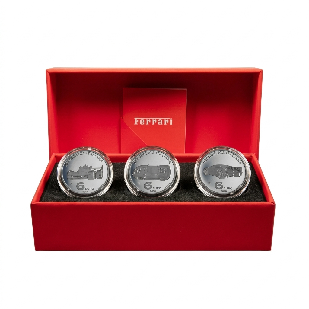 Přední strana Három darabos Ferrari 2026 Proof ezüstérme szett