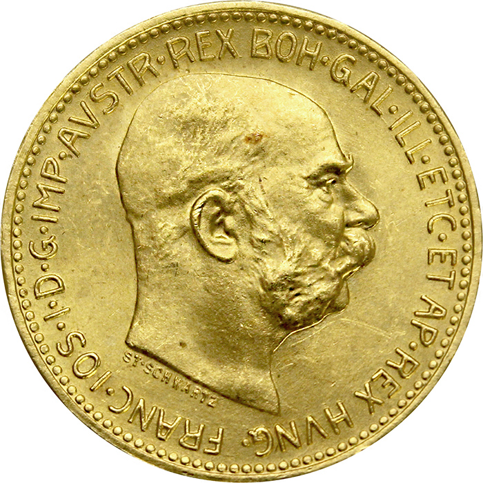 Zlatá investičná minca Dvadsaťkorunáčka Františka Jozefa I. 1915